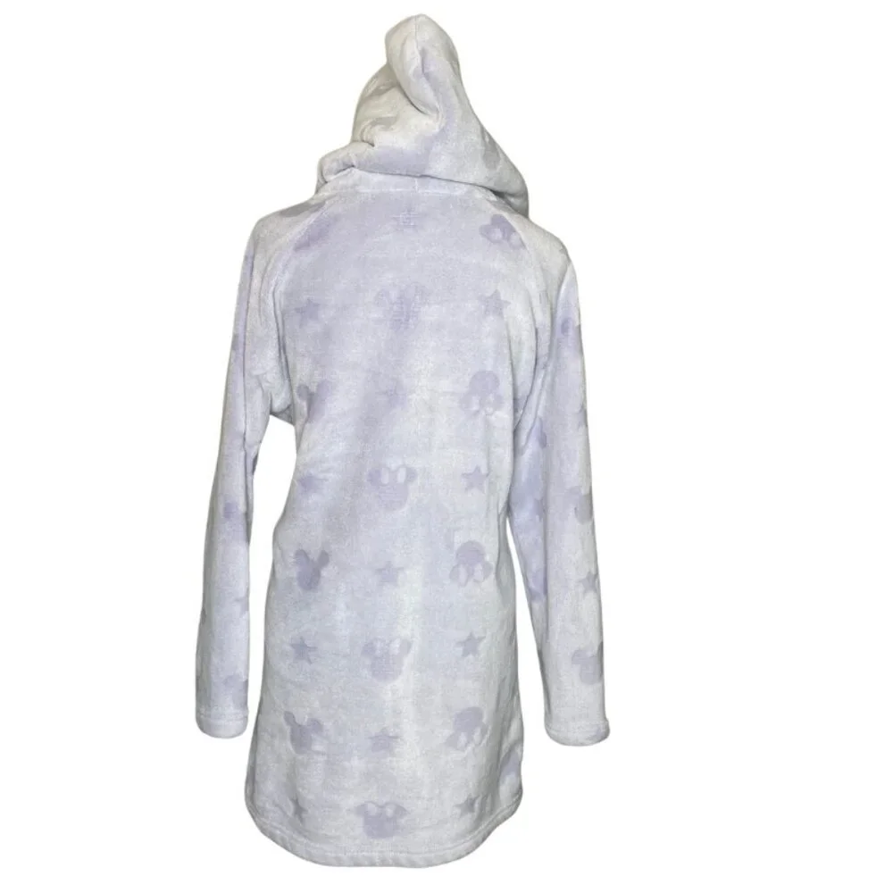 Disney Lavender Minnie Mouse Faux Fur Hoodie Lounge Dress Kawaii Pajama Medium - Picture 4 of 8